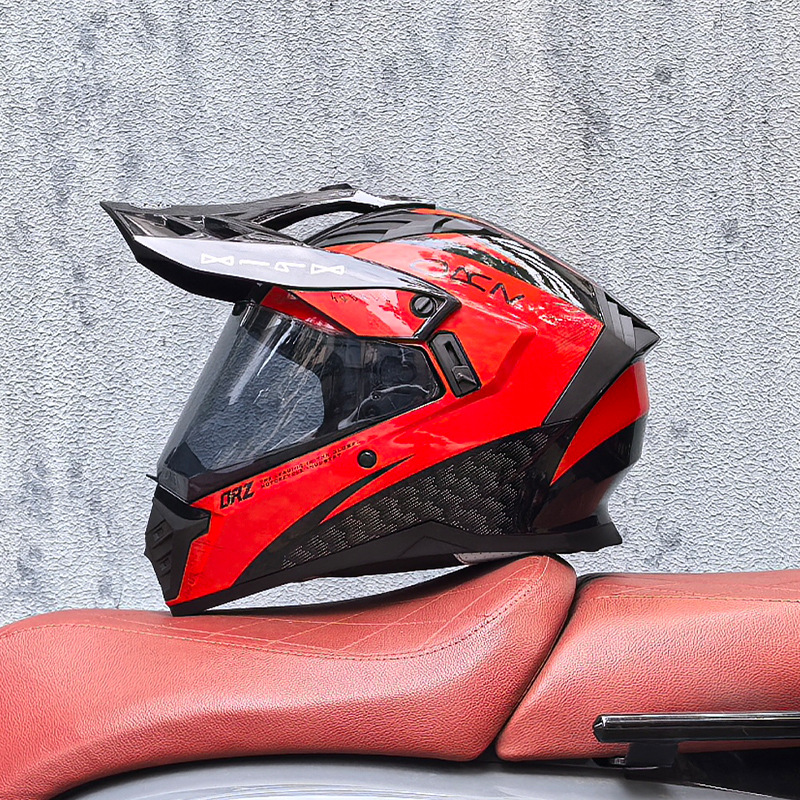 Cascos de Motocicleta Transfronterizos, Cascos de Carretera, Cascos de Una Sola Lente para Hombres y Mujeres, Cascos Integrales de Rally para Carretera y Todoterreno, Cascos para Viajes de Larga Distancia en Motocicleta