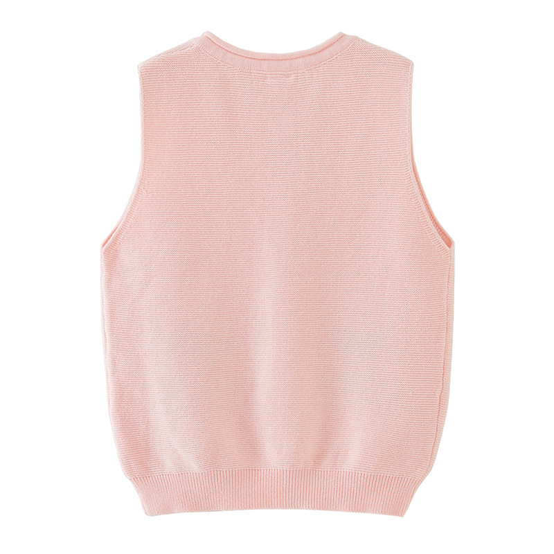 2023 nueva ropa para niños bordado de cereza Chaleco de punto para niñas Chaleco de algodón para niños suéter cardigan entrega de una pieza