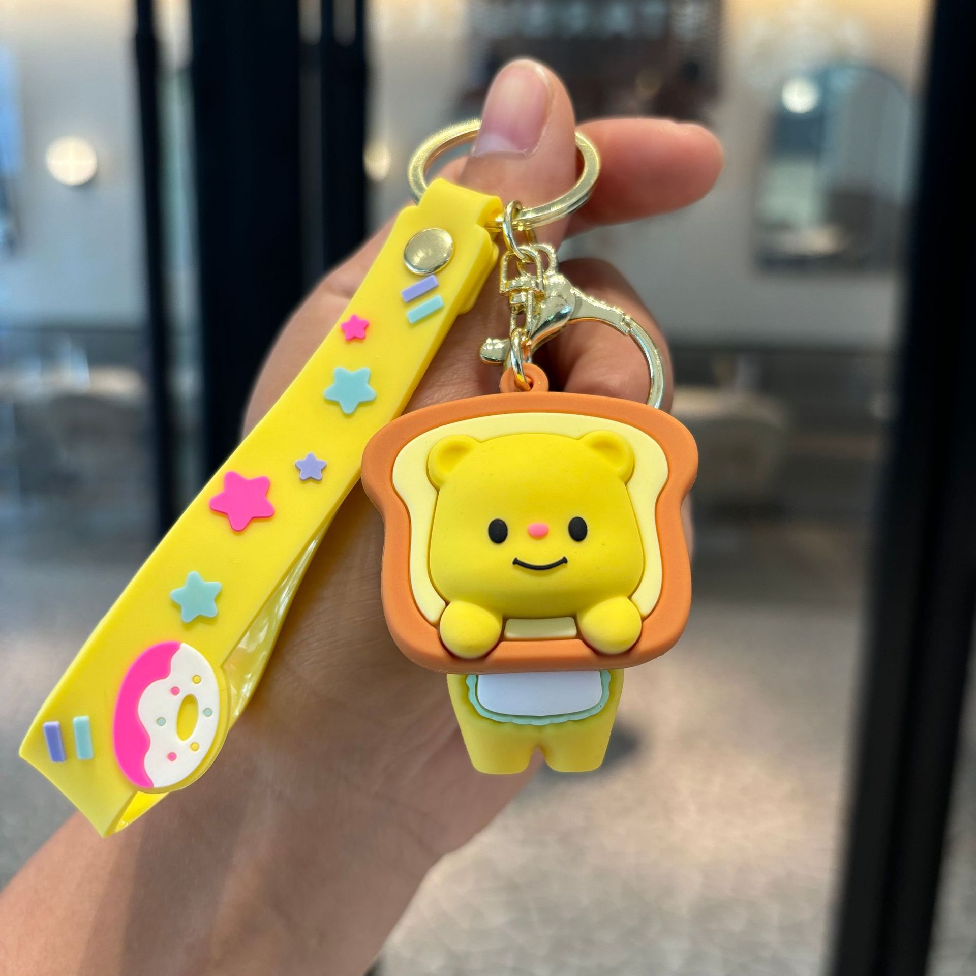Mantequilla osos colgantes de llaves de PVC princesa accesorios de llaves mochilas bolsas agarradoras parejas pequeños regalos