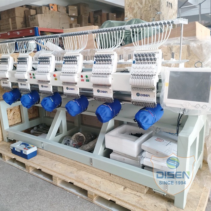 Máquina de bordar computarizada completamente automática de 6 cabezas, equipo de bordado de sombreros, embroidery industrial machine