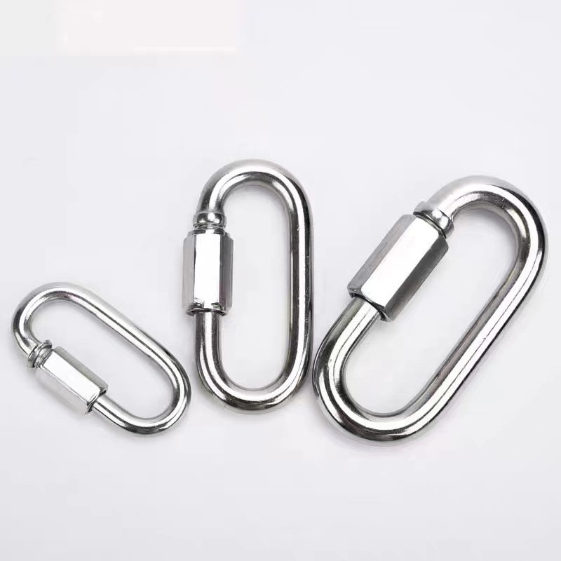 304不锈钢镀锌快速连接环扣攀岩登山扣链条扣连接扣快挂扣配件