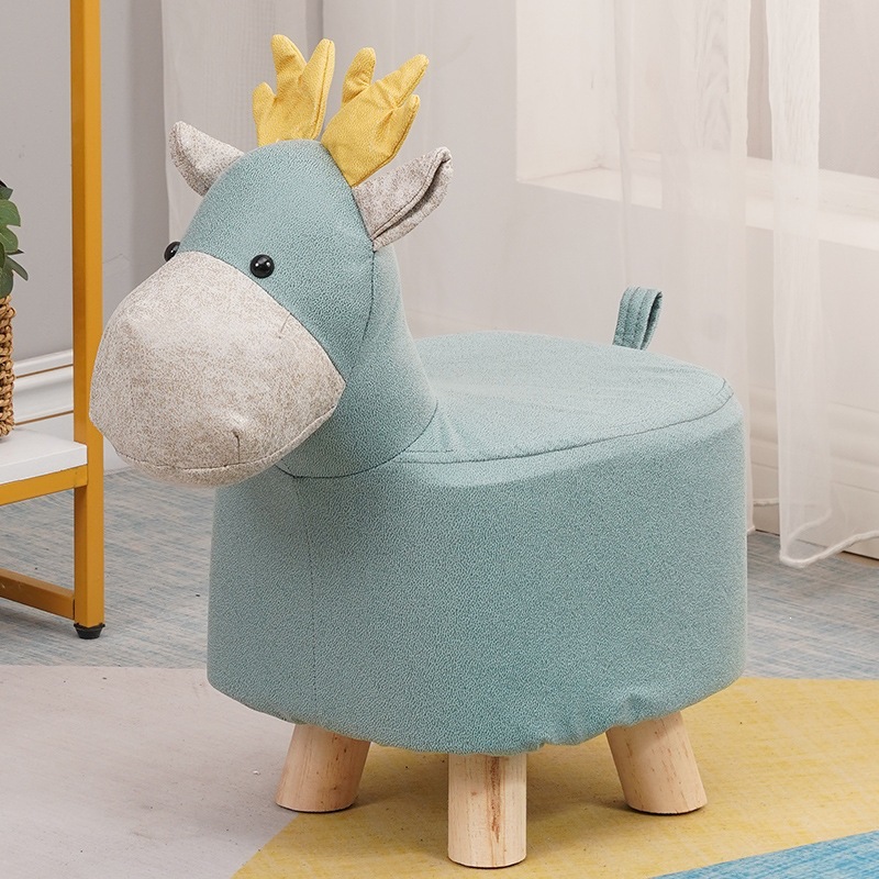 Fábrica directa taburetes para niños taburetes para animales taburetes de madera sólida para cambiar zapatos taburetes creativos pequeños taburetes de casa sala de estar dibujos animados lindos