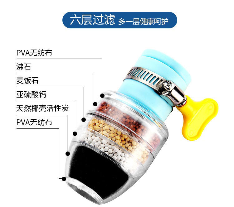 A prueba de salpicaduras de agua artefacto cocina doméstica grifo de ducha boquilla de filtro a prueba de salpicaduras de agua del grifo purificador de agua burbujeador