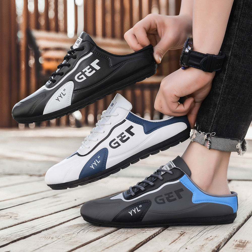 Comercio exterior al por mayor de Primavera de moda ligera zapatos de cuero de los hombres al aire libre zapatos casuales jóvenes bajo-top transpirable zapatilla de deporte