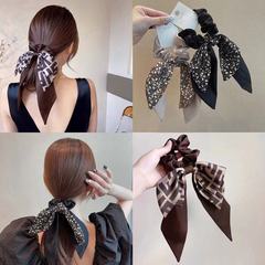 法式飄帶髮帶女綁發氣質扎馬尾頭繩發圈蝴蝶結髮繩頭飾2021年新款