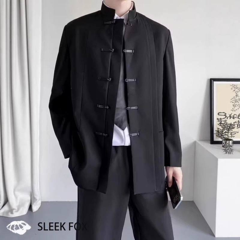 Cross-Border Daily Wear, Stylish New Chinese-Style Buttoned Zhongshan Suit, High-End Stand-Collar Blazer, Spring Chinese Style Cross-Border Daily Wear, Stylish New Chinese-Style Buttoned Zhongshan Suit, High-End Stand-Collar Blazer, Spring Chinese Style