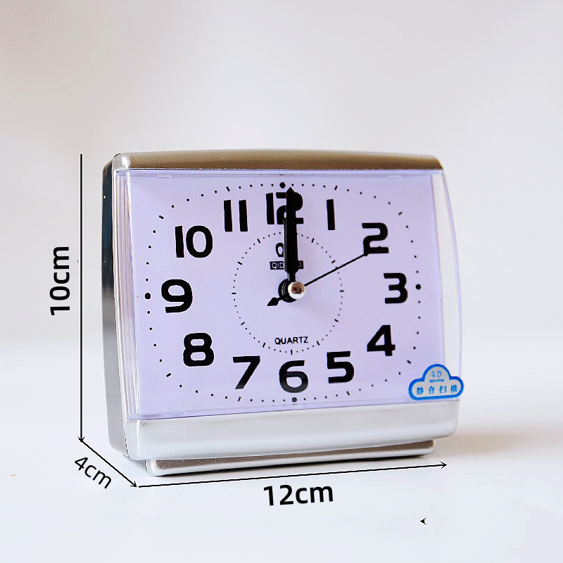 Silent Large Font Alarm Clock for Students with Creative Small Alarm Clock Bedside Wake-Up Clock Digital Pointer Clock