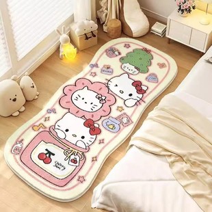 Cartoon Hello Kitty Imitation Cashmere Bedroom Bedside Blanket Children's Room Balcony Bay Window Mat Bedside Dirt Resistant and Easy to take care