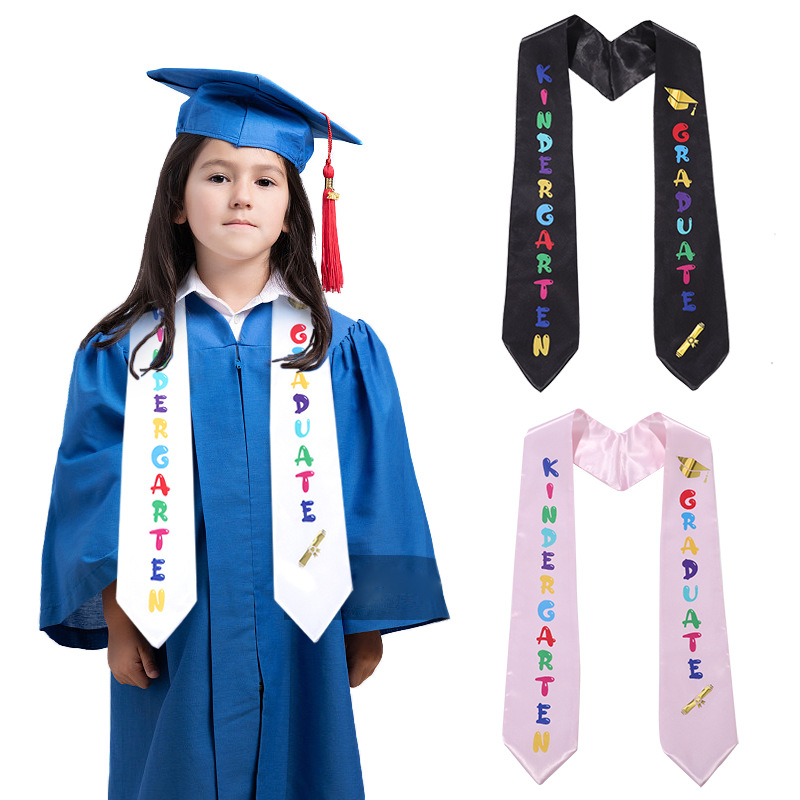 儿童毕业典礼肩带学前幼儿园荣誉授予礼仪带双层绸缎披肩绶带批发