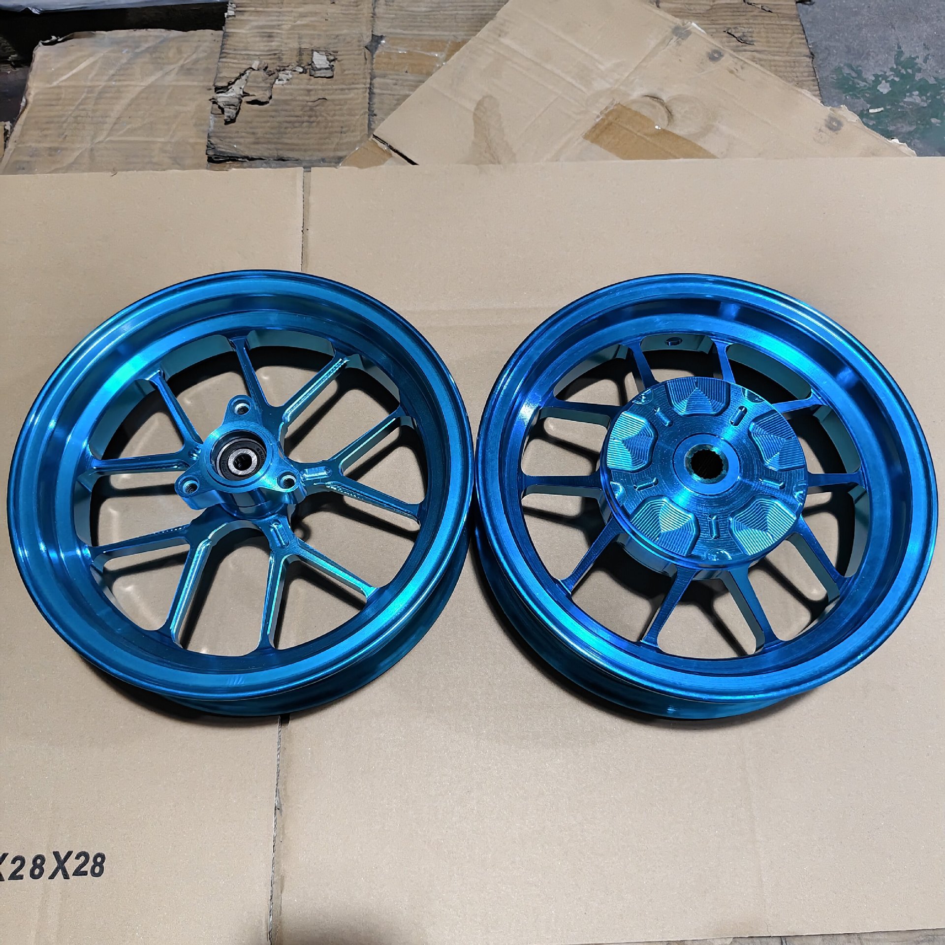Lin Hai Kuqi 10inch Front and Rear Wheel Hubs for Fuxi Qiaoge Ghost Fire 100CC Lingying 100 Kuqi RS Steel Rim Motorcycle
