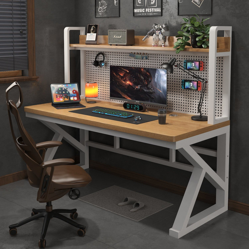Perforated board storage rack computer desk student writing desk desktop gaming desk bookshelf integrated office desk Perforated board storage rack computer desk student writing desk desktop gaming desk bookshelf integrated office desk