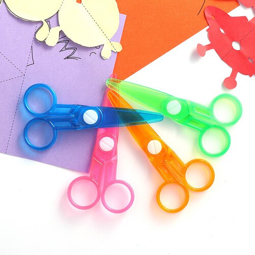 Creative children's student scissors kindergarten DIY art paper cutting plastic scissors that do not hurt hands safety scissors