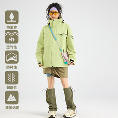 2025新款硬壳冲锋衣女三合一抓绒内胆防风防水两件套徒步登山服男