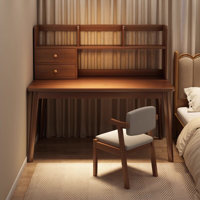 Desk and Bookshelf Integrated Table, Bedroom Student Study Table, Office Computer Desk, Home Bedside Table, Simple Workbench