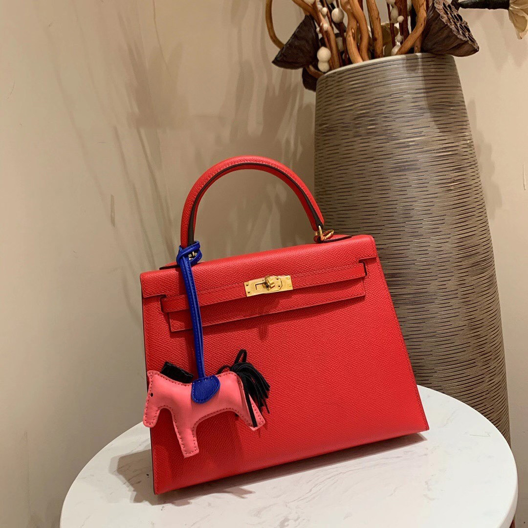 Bolso Kelly mini de cuero genuino, nuevo 2025, para mujer, versátil, al por mayor