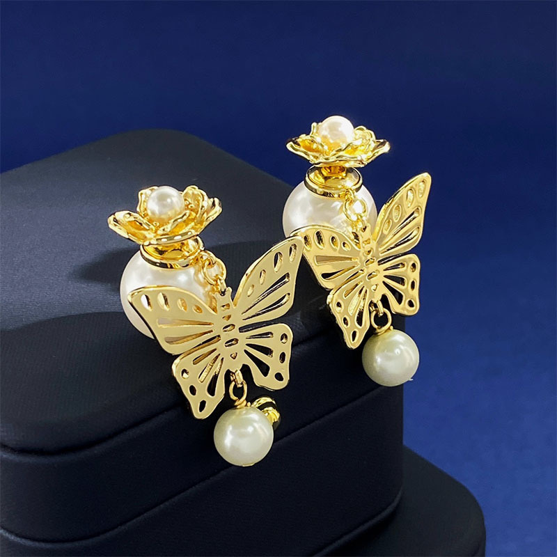 1 Par Elegante Mariposa Enchapado Cobre Pendientes De Gota display picture 6