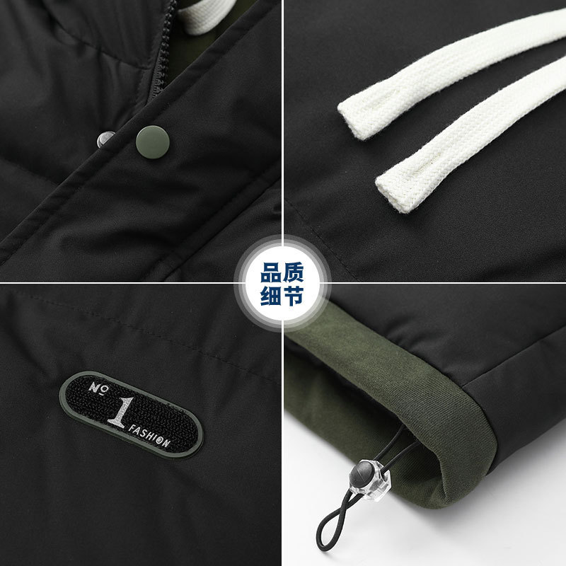 La NASA anti-temporada abrigo de algodón acolchado falso de dos piezas con capucha Jinjiang abrigo de algodón acolchado para hombres y mujeres mismo invierno engrosado abrigo de pan abrigo de algodón acolchado