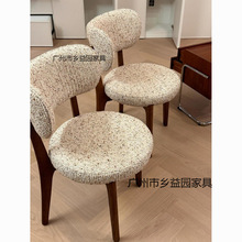 lily椅法式复古奶油风不带扶手餐椅客厅单椅轻奢欧式实木餐椅
