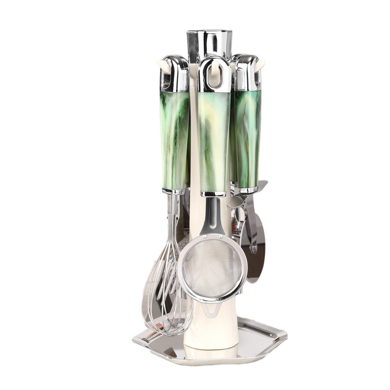 Nuevo aparato de cocina multifuncional, batidor, colador, estante de almacenamiento, estante de cocina creativo de siete piezas