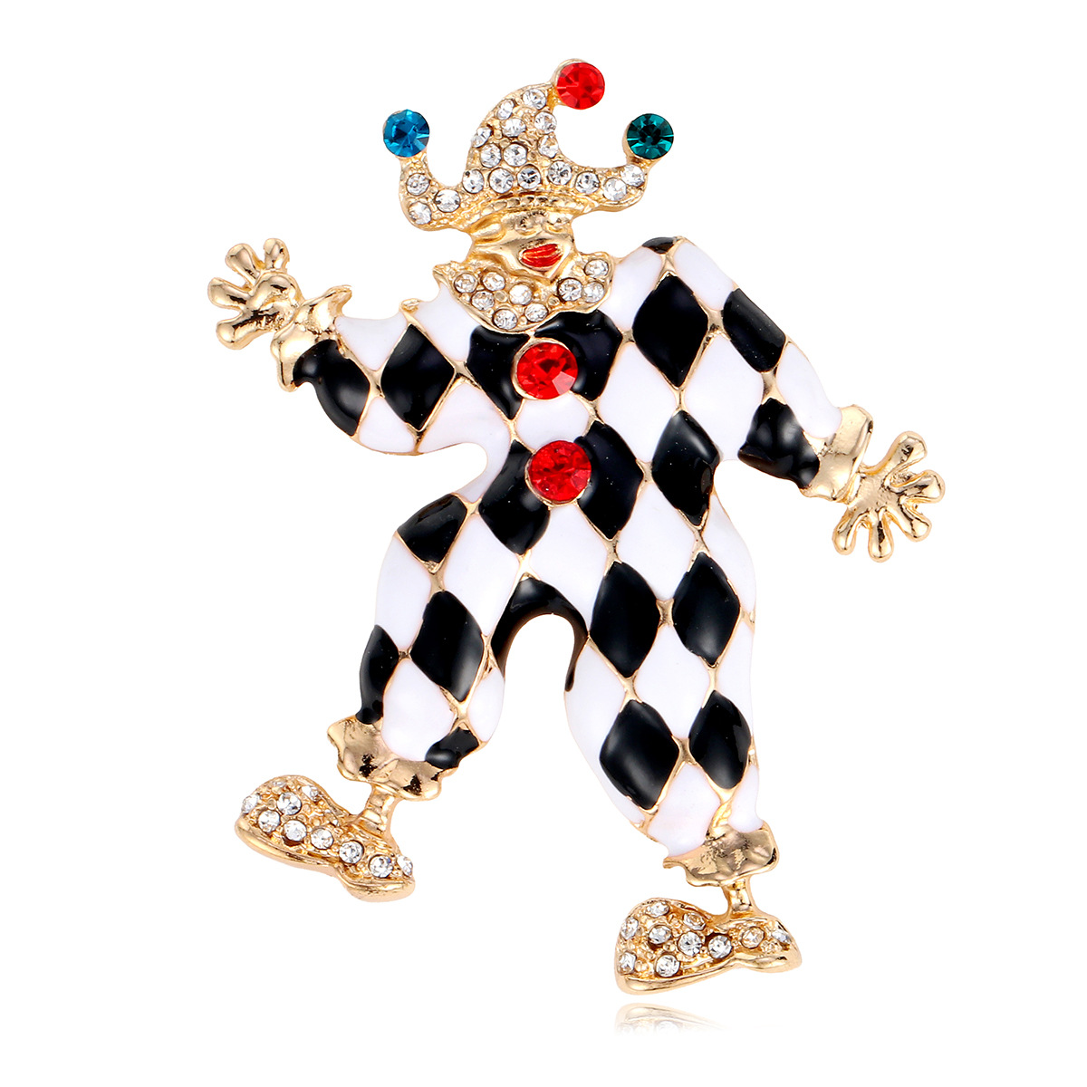 New Retro Circus Clown Brooch Literary Niche Oil Dripping Character Corsage Christmas Style Coat Suit Accessories