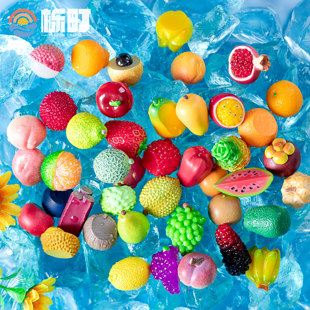 微景观仿真水果荔枝草莓食玩 可爱创意盲袋盒diy装饰品配件小摆件