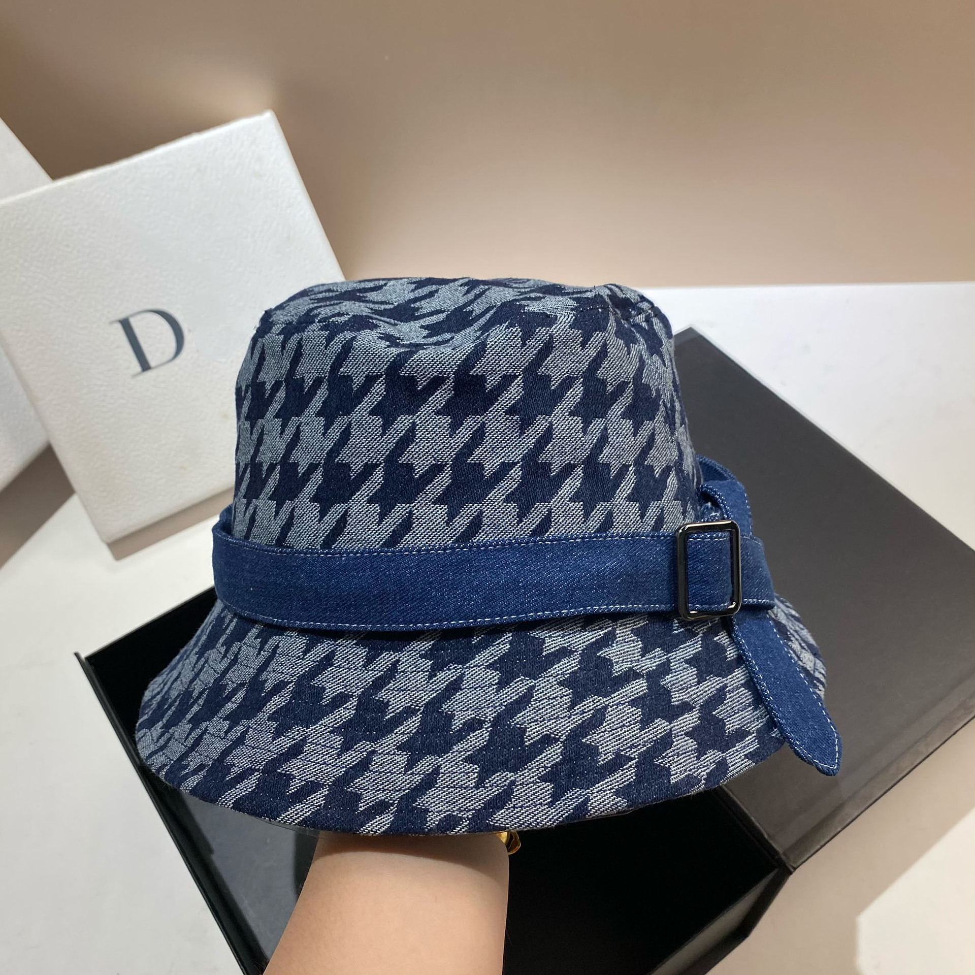 Cappello da pescatore retrò con griglia a forma di mille uccelli, da donna, per primavera e autunno, alla moda, casual, da esterno, di medie dimensioni e spesso_voghion.com