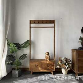 老榆木挂衣架挂钩式衣帽架入户门后挂衣架钥匙包包帽子杂物整理架