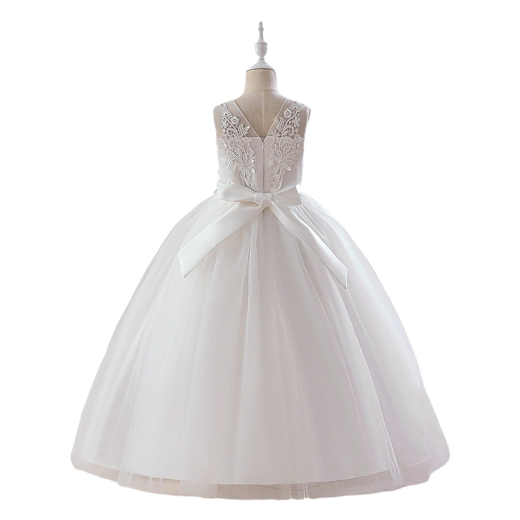 Europa y América nueva flor Niña de la princesa vestido de malla de la flor pettiskirt largo medio y grande vestido de novia de los niños