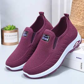 春秋老北京布鞋女防滑软底舒适妈妈鞋一脚蹬懒人鞋中老年平底单鞋