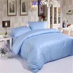 A5L酒店床上用品 白色床單四件套緞條床笠民宿被套三件套
