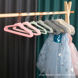 批发定制防滑童装店新生儿幼儿小童连体衣服装店塑料植绒儿童衣架