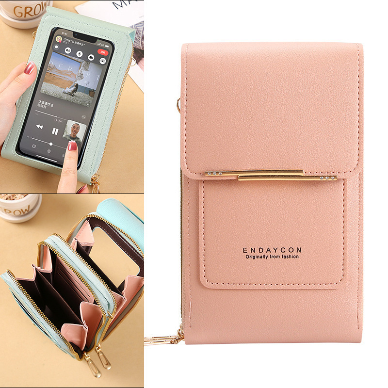 Cross-Border Direct Sales Touch Screen Phone Bag Women's Crossbody Bag Korean Style Phone Pouch Multifunctional Key Zipper Coin Purse Vertical Style Cross-Border Direct Sales Touch Screen Phone Bag Women's Crossbody Bag Korean Style Phone Pouch Multifunctional Key Zipper Coin Purse Vertical Style