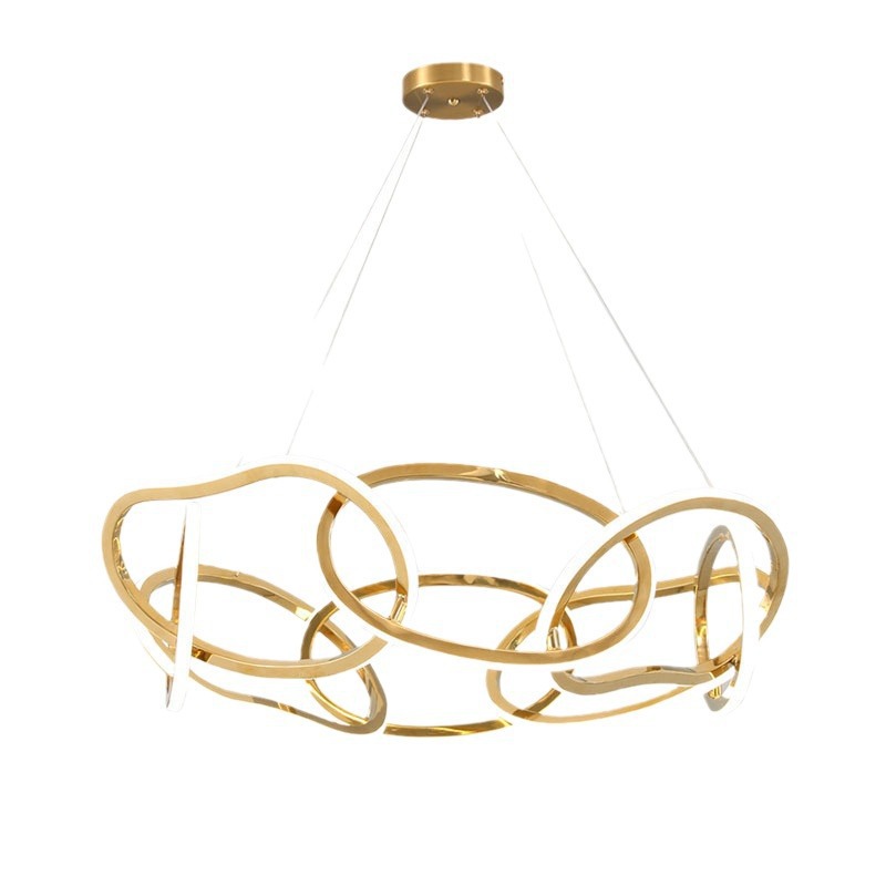 Lámparas de diseño de círculo ligero creativo acero inoxidable redondo en forma de lámpara de escritorio guisante candelabros sala de estar lujoso bar moderno comidas