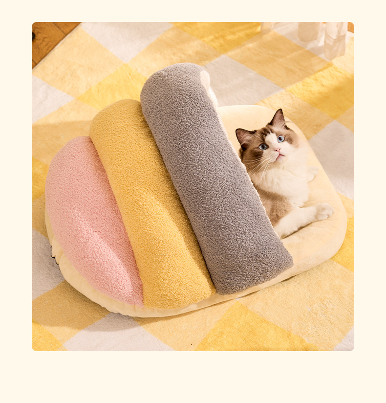 New autumn winter cloud velvet universal slippers semi closed warm cat small and medium-sized dog pet nest_voghion.com