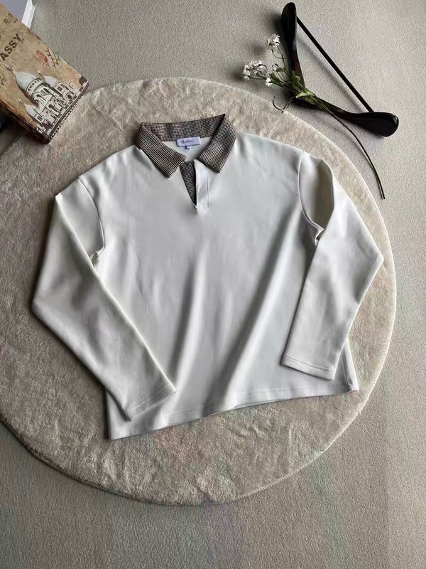 正肩上衣POLO长袖格美式打底拼接恤老钱风t复古衫cleanfit男|undefined