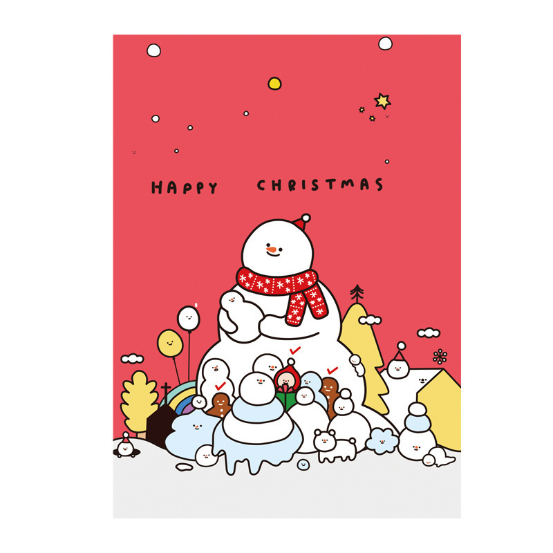 アマゾンの人気クリスマスセットサンタクロース漫画カード創造性祝福カード封筒シール|undefined