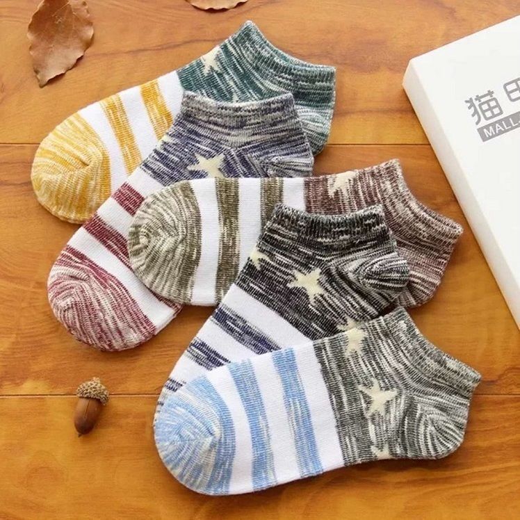 Men's socks socks student sports sweat-absorbent breathable socks spring and summer thin ins trendy all-match short socks