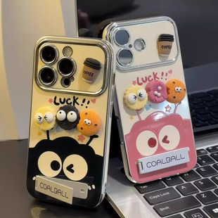 Coffee coal ball for millet 15civi4 mobile phone case 13 red rice K80K70 plating window note11p cute