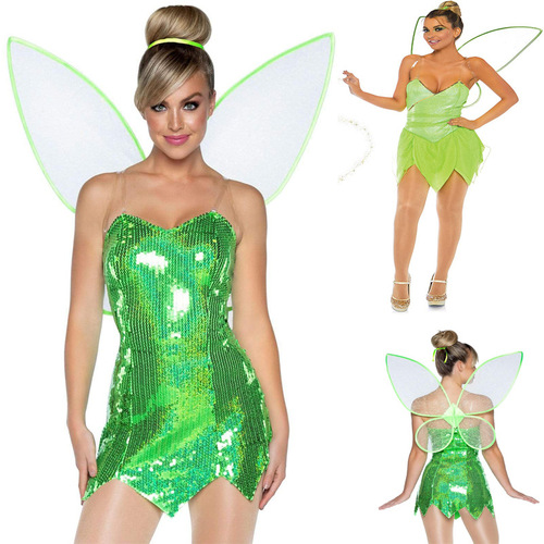 Christmas Halloween Costume Cosplay Character Dress Playful Fairy Elf Wings Clothing
