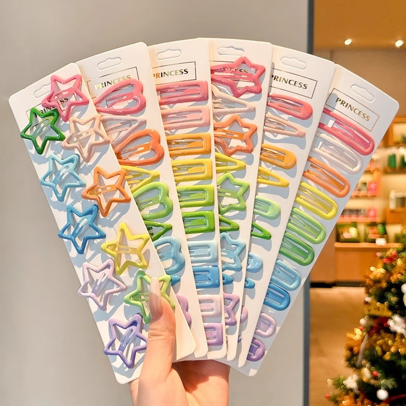 Niños lindos clip de cabello de dopamina de color estrellas lateral frangeo clip de cabello de niñas frente rotura clip de cabello bb tocado