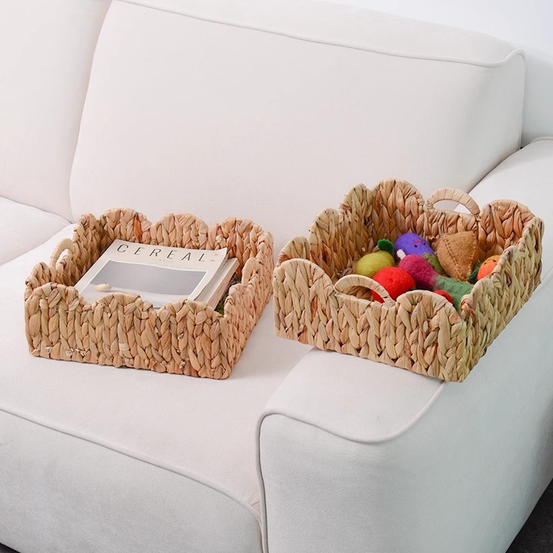 Cesta de almacenamiento de hierba de calabaza de encaje plegable tejida cesta de almacenamiento grande juguetes para el hogar cosméticos cesta de almacenamiento de artículos diversos