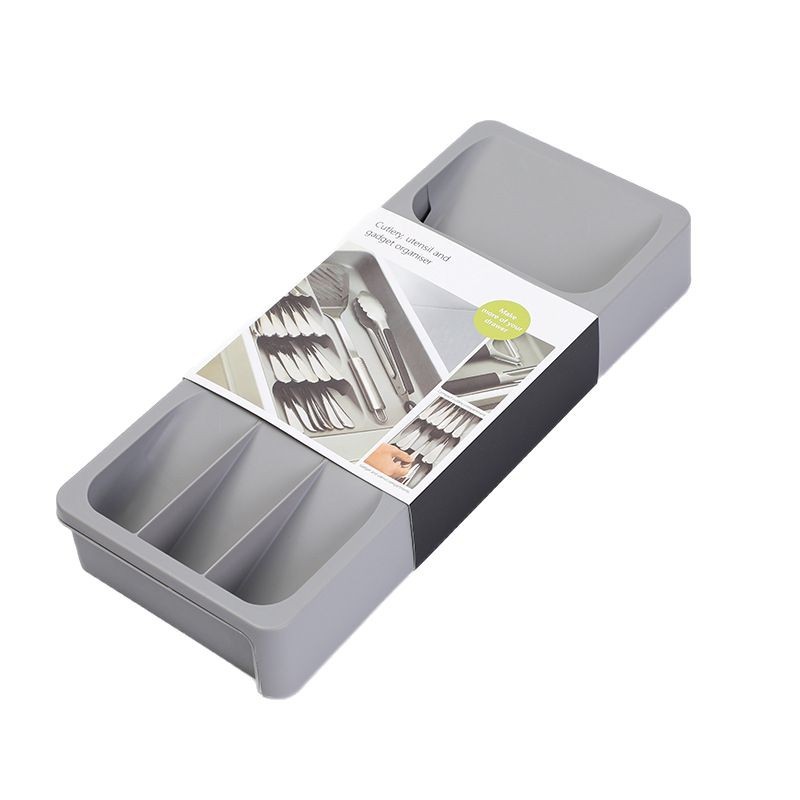 Retráctil cuchillo y tenedor palillos caja de almacenamiento organizador del cajón de la cocina vajilla partición de almacenamiento en rack de almacenamiento