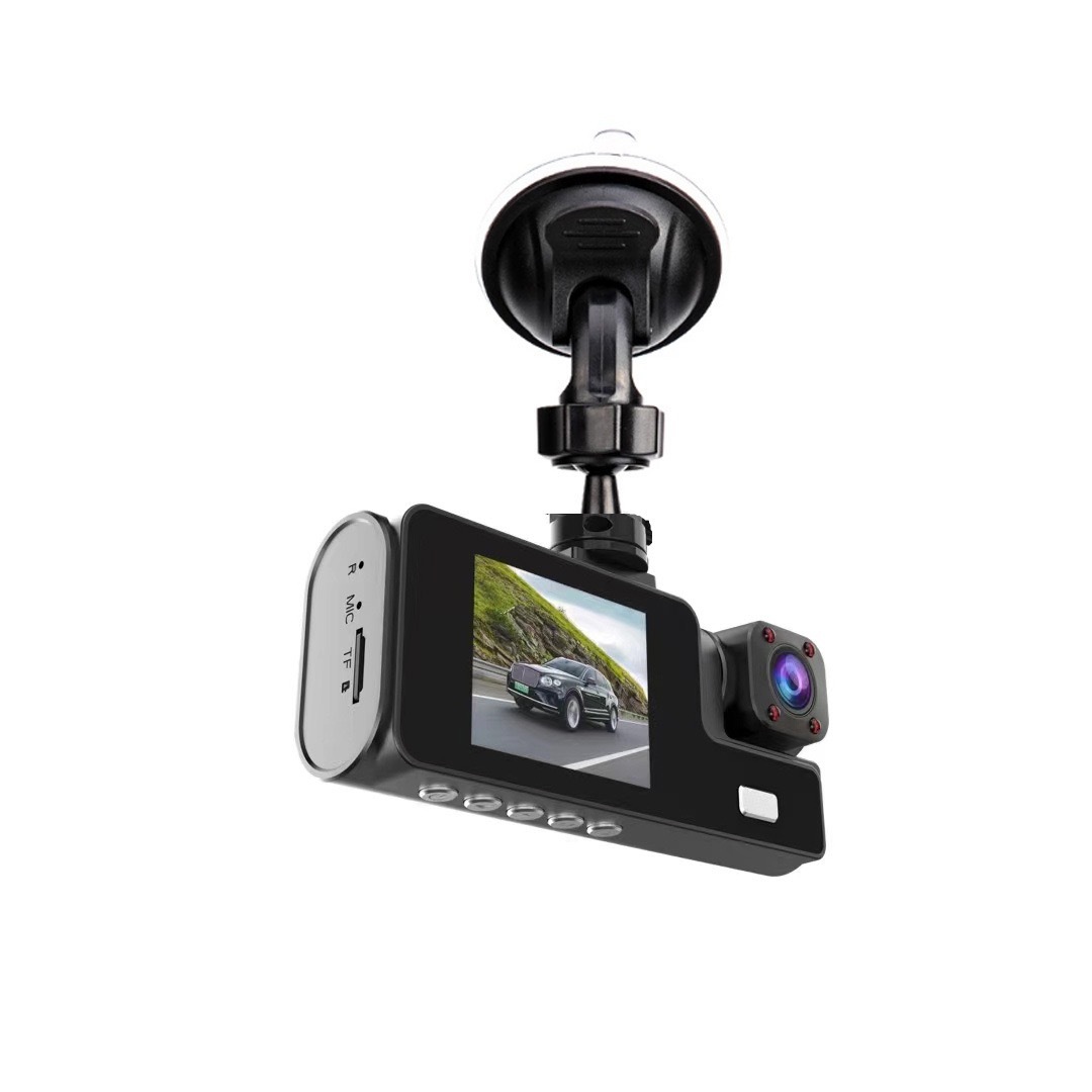 High-Definition 1080P Three-Camera Dashcam with Front and Rear Dual Recording, Reversing Image, Night Vision, Loop Recording, Cross-Border Bestseller
