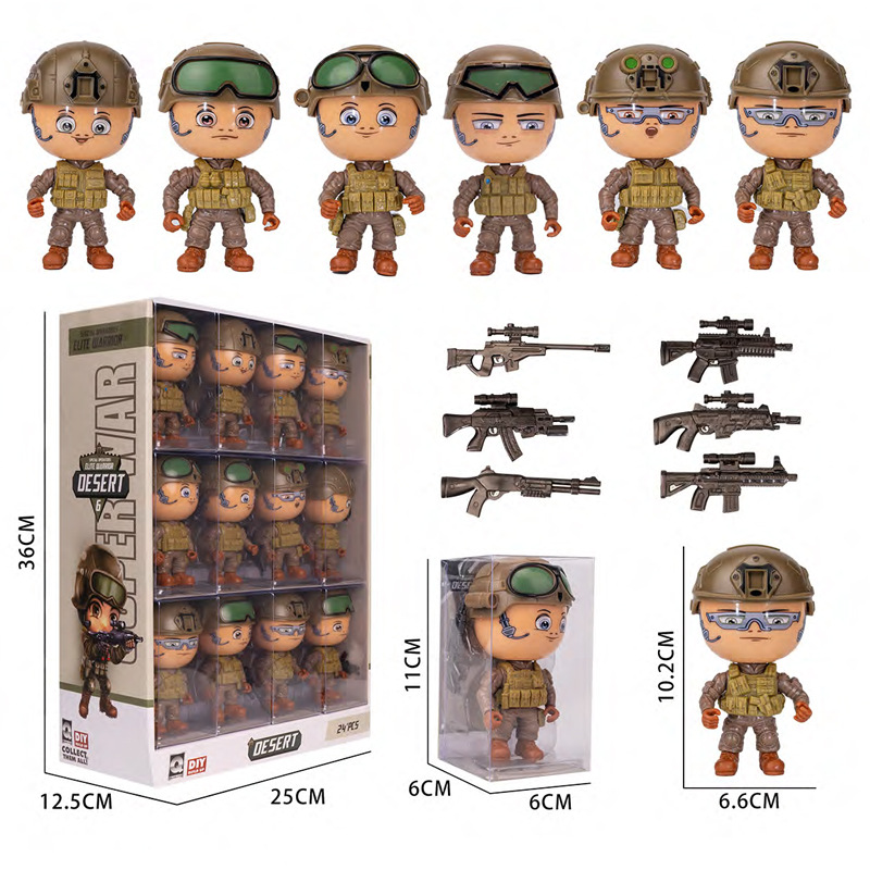 Niños transfronterizos hogar DIY ensamblaje muñeca militar muñeca interactiva padre-hijo muñeca decoración muñeca conjunto lote