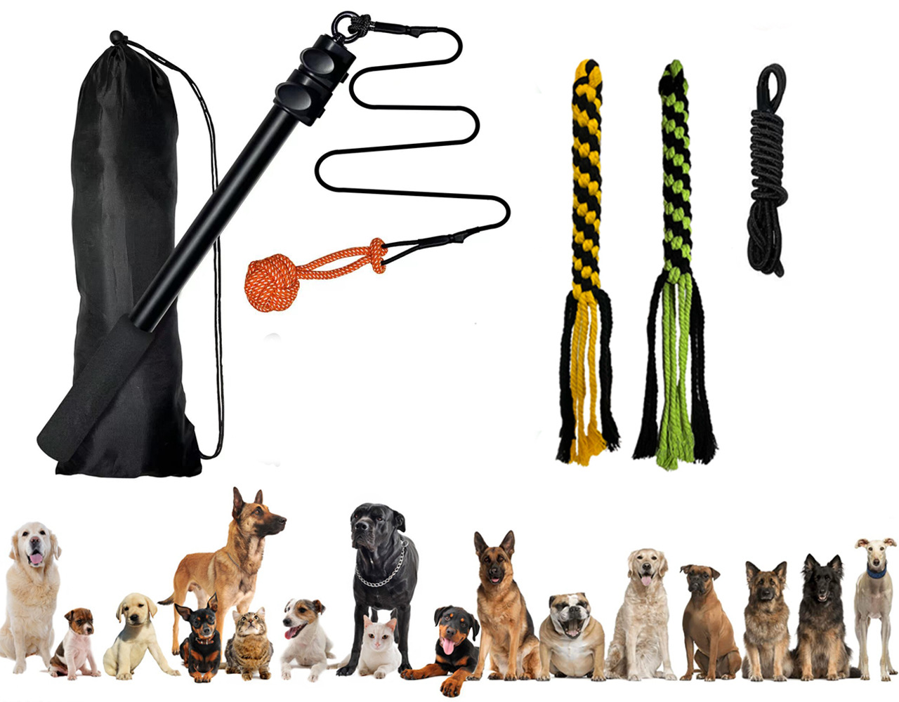 黑色三节逗狗棒