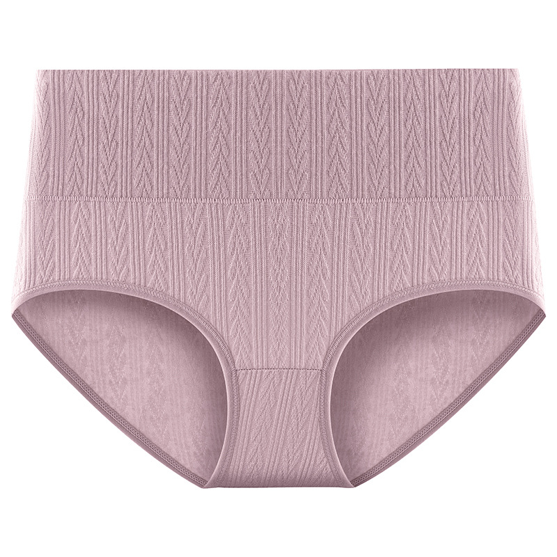 Algodón de cintura alta jacquard de algodón de gran tamaño seda de algodón puro entrepierna antibacteriano abdomen de algodón puro ropa interior de algodón de cintura alta refrescante