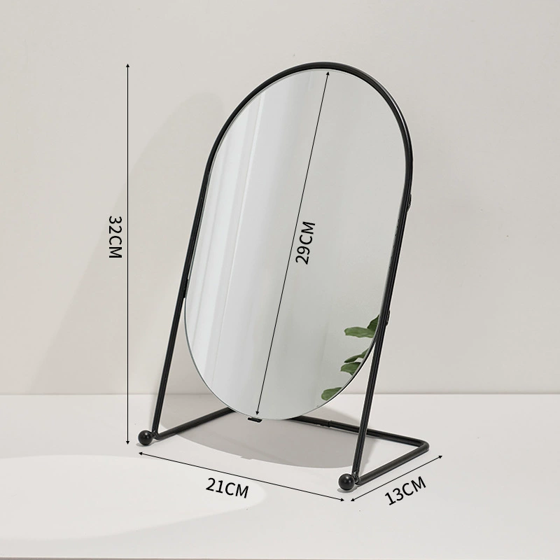 Dressing Table Mirror — Rotatable Oval Desktop Mirror, Silver/Gold/Black, Multiple Sizes