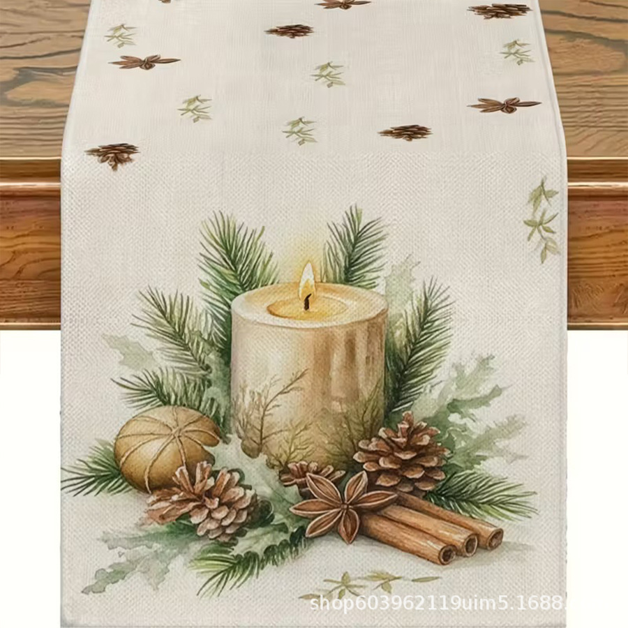Amazon transfronterizo nueva bandera de la mesa de Navidad fábrica directa invierno muñeco de nieve Santa estampado almohadilla de mesa