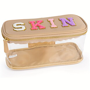 L 28651 Waterproof Transparent PVC Embroidered Cosmetic Bag