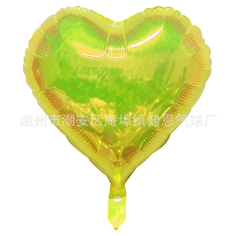 Colorido estrella de cinco puntas en forma de corazón redondo de 18 pulgadas, decoración de globos de película de aluminio arco iris, fiesta, globo de helio flotante de 32 pulgadas
